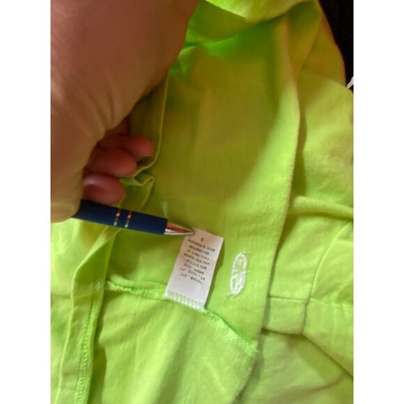 Champion Womens T-Shirt Small Neon Green V-Neck Short Sleeve Cotton Athleisure - Picture 6 of 8